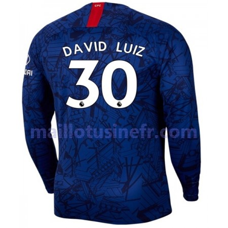 Maillot de Foot Chelsea DAVID LUIZ 32 Domicile 2019-20 Manches Longues